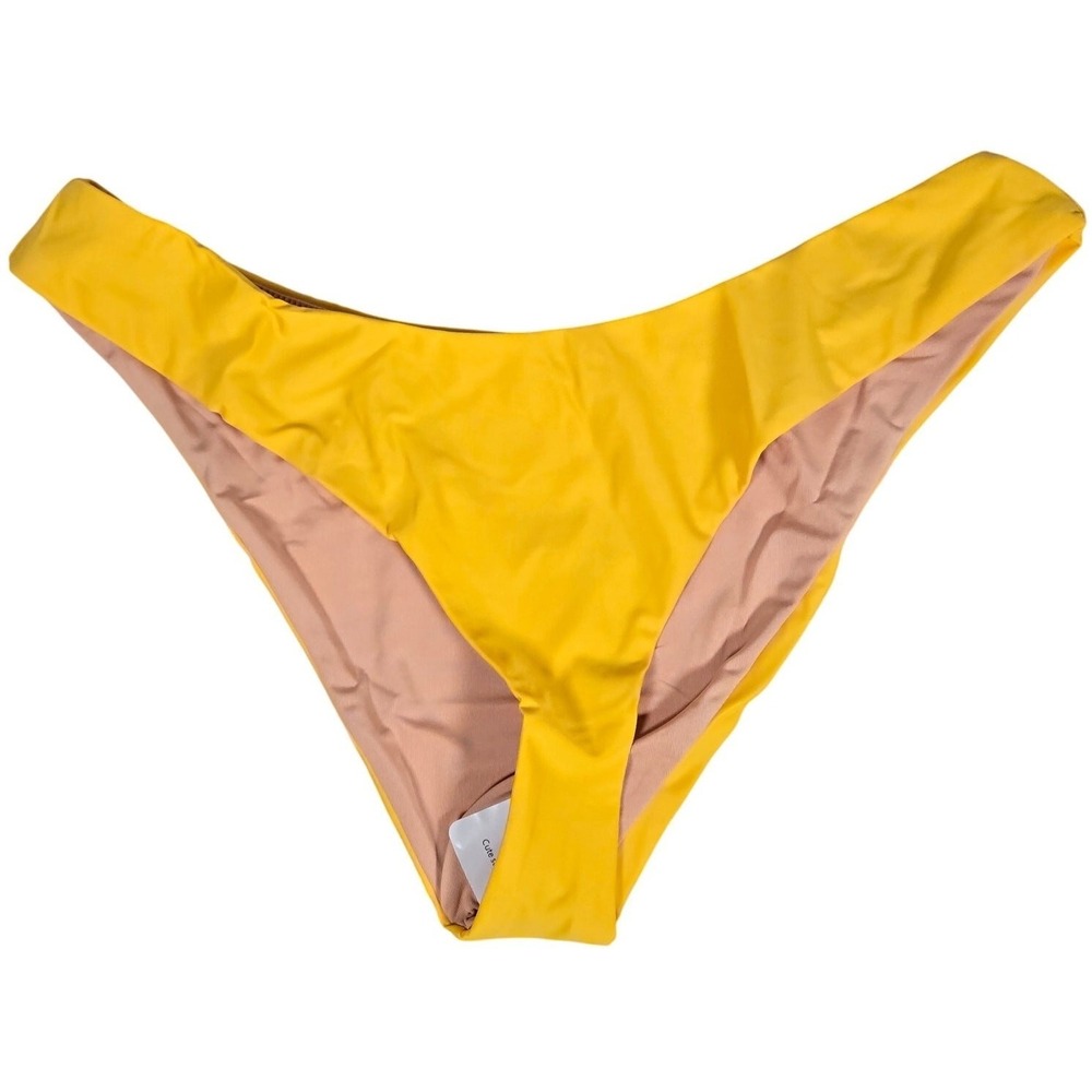 J.‎ Crew Curved-waist cheeky bikini bottom in Yellow L NWT